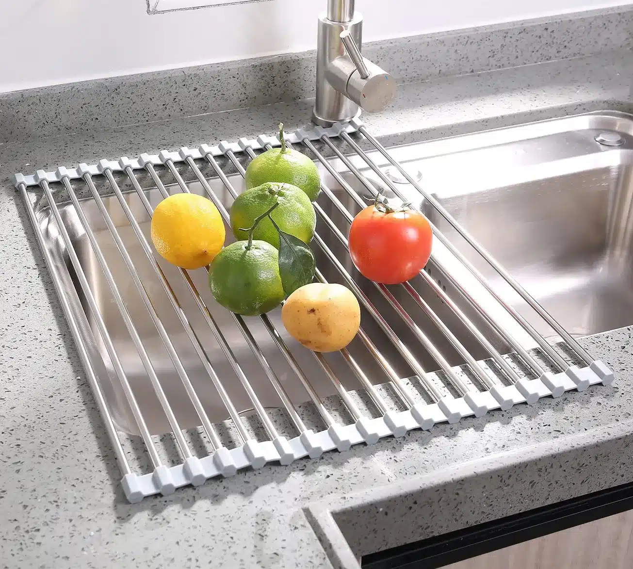 Roll-Up Over-the-Sink Dish Drying Rack