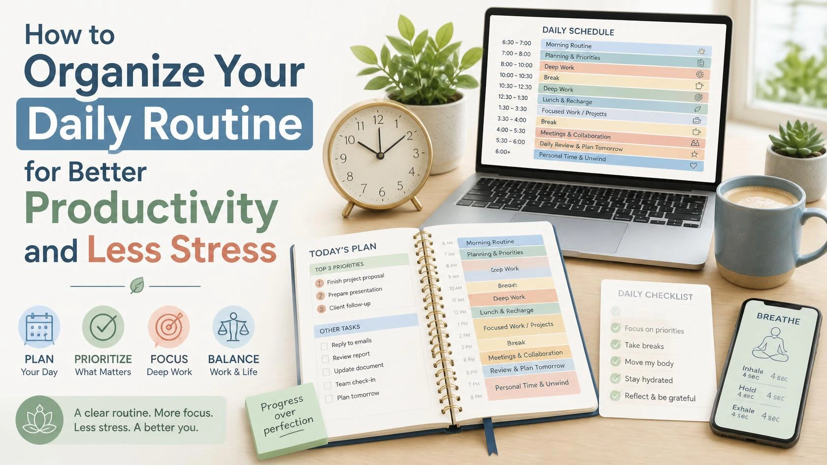 How to Organize Your Daily Routine for Better Productivity and Less Stress